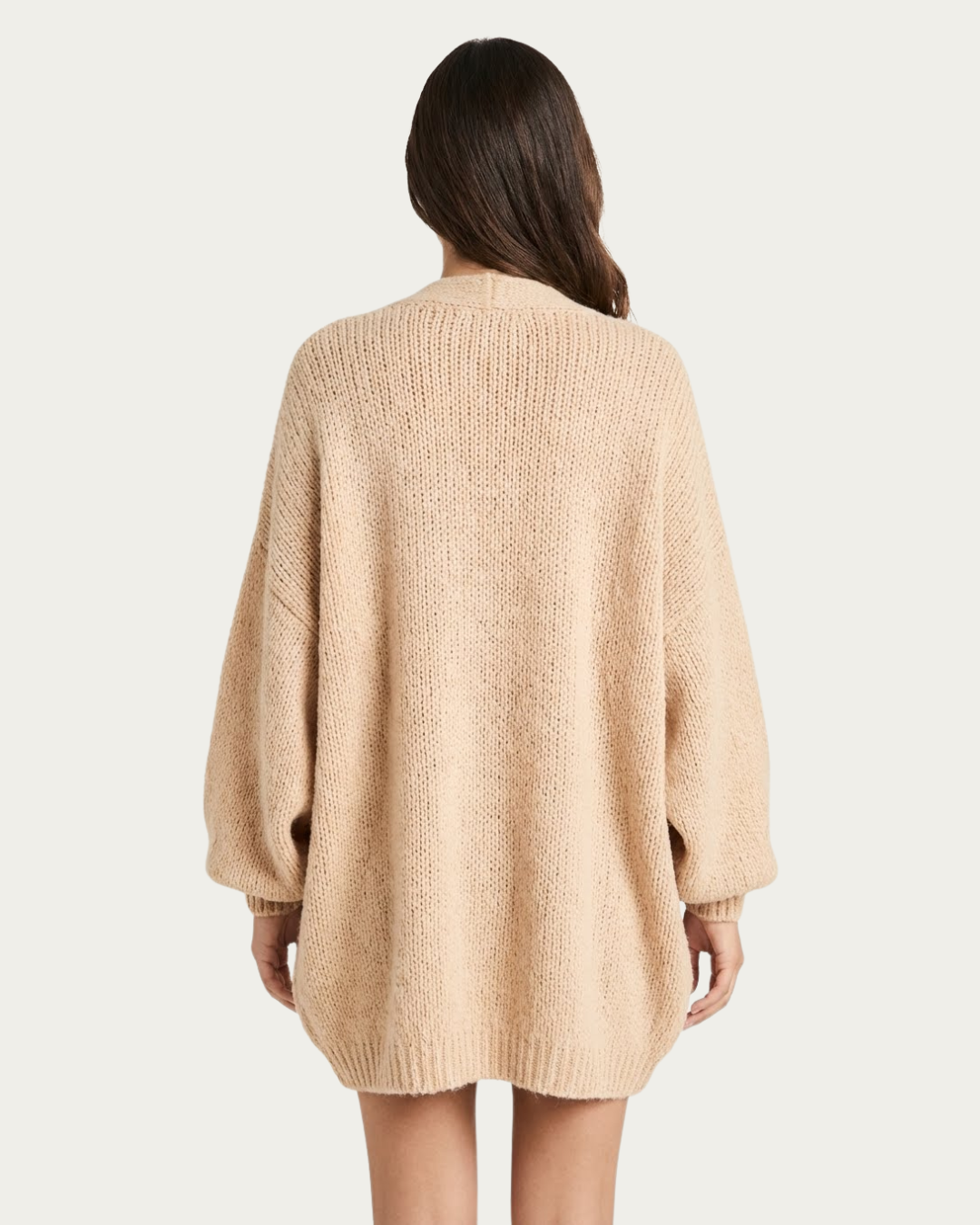 Cárdigan de Punto Oversize con Manga Abullonada