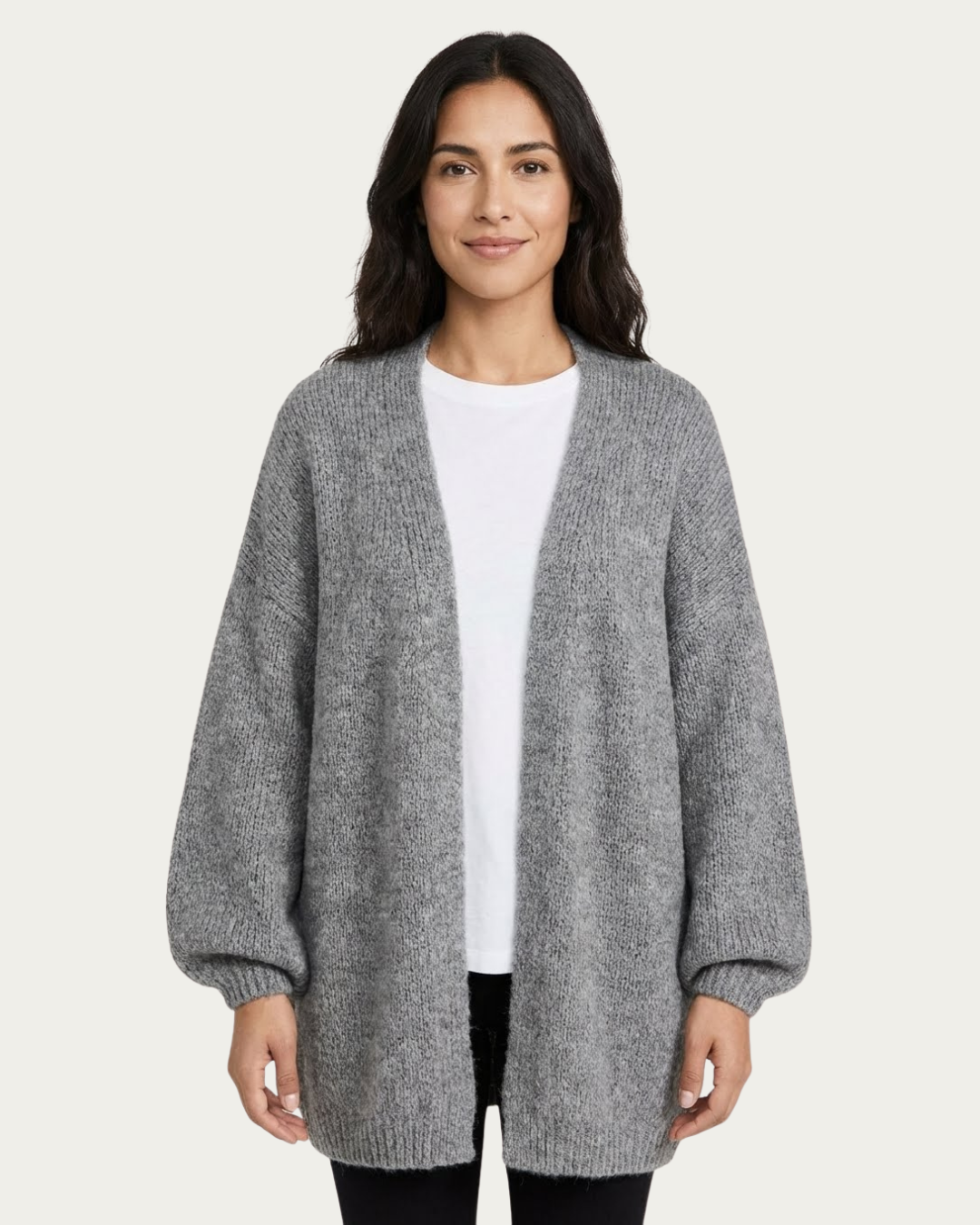 Cárdigan de Punto Oversize con Manga Abullonada