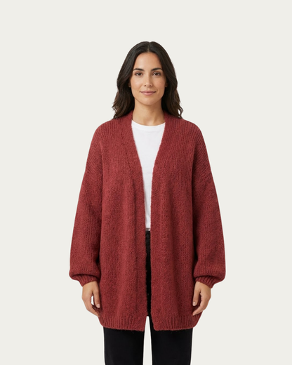 Cárdigan de Punto Oversize con Manga Abullonada