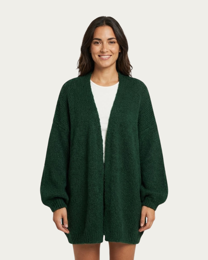 Cárdigan de Punto Oversize con Manga Abullonada