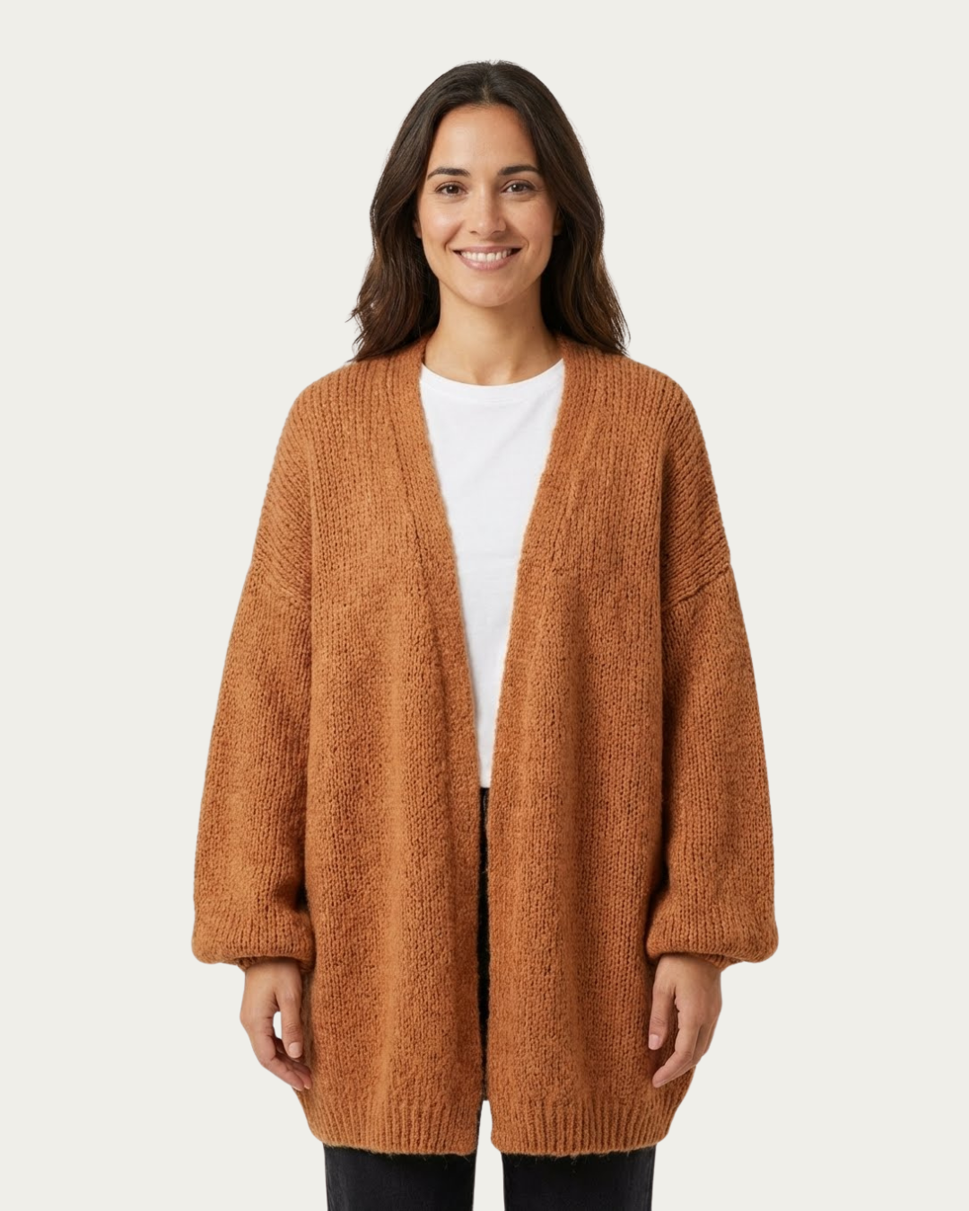 Cárdigan de Punto Oversize con Manga Abullonada